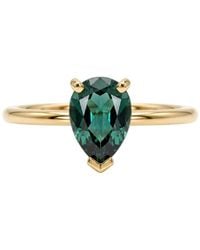 Melt'm Jewelry - 14K Pear Cut Lab Grown Emerald Ring, Minimalist Engagement Ring - Lyst