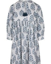 La Mandarine - Block Printed Cotton Summer Dress With Pockets, Valerie Midi Dress - Lyst