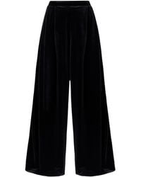 LIA ARAM - Wrap-Around Velvet Cropped Trousers - Lyst