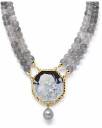 Vintouch Italy - Sisterhood Cameo Necklace With Labradorite - Lyst