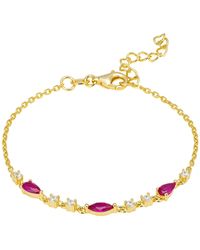 LÁTELITA London - Olivia Gemstone Bracelets Gold Ruby & White Cz - Lyst