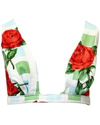 Couture to Your Door - Floral Italian Rose Cropped Top - Lyst