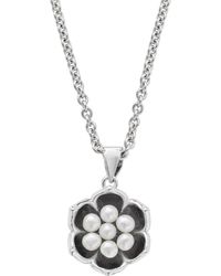 Lucy Quartermaine - Solid Sterling Royal Pearl Flower Pendant - Lyst