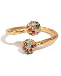 Ebru Jewelry - Radiant Duo Multi Gemstone & Diamond Adjustable Ring - Lyst