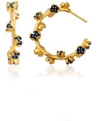 Milou Jewelry - Navy Scarlet Flower Earrings - Lyst