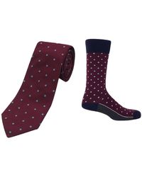 Peper Harow - Made in England - Burgundy Pin Polka Tie & Socks Groom's Set - Lyst