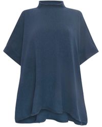 James Lakeland - Denim Side Button Poncho - Lyst