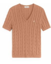 Gaâla - Neutrals Talina Cable Knit Top - Lyst