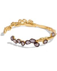 Ebru Jewelry - Vintage Style Teardrop Two Tone Cuff Bracelet - Lyst