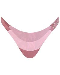 Belletage Swimwear - Neutrals The Aurora Ruffle Grommet Bikini Bottom - Lyst