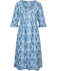 At Last - Cotton Karen Long Sleeve Day Dress - Lyst