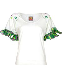 Lalipop Design - Raglan Blouse With Pleated Sleeves & Eyelets - Lyst