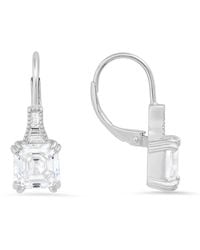 Kylie Harper - Vintage Asscher Cut Diamond Cz Leverback Earrings - Lyst