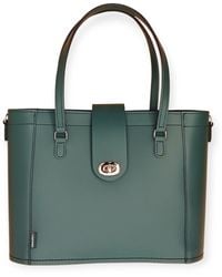 Zatchels - Leather Mini Twist Lock Shopper Bag - Lyst