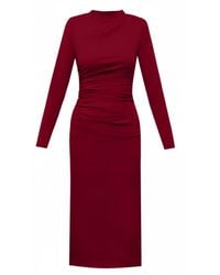 ALINA CERNĂTESCU - Kaira Dark Mini Cocktail And Office Lyocell Draped Bodycon Dress - Lyst