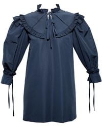 KAROLINA OZOLINSIUTE - Raven Midnight Silk Mini Dress With Collar - Lyst