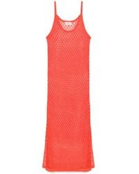 Peraluna - Angel Openwork Strap Long Beach Dress - Lyst