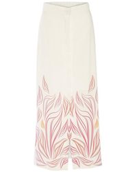 Women & Women - Lobelia, Long, Design Printed, Slit Skirt - Lyst