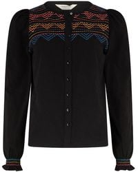 Sugarhill - Luisa Blouson Sleeve Jersey Top Aztec Chevron Embroidery - Lyst