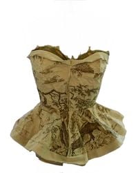 Romer Millinery - Neutrals Morphy Moldable Peplum Bustier Toile & Metallic Linen - Lyst