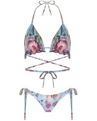 Nur Karaata - Triangle Blu Bikini Set - Lyst