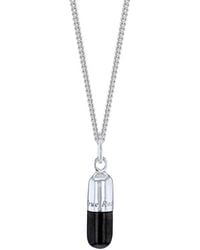 True Rocks - Black Enamel & Sterling Silver Mini Pill Pendant - Lyst