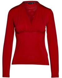 Conquista - Long Sleeve Faux Wrap Top - Lyst