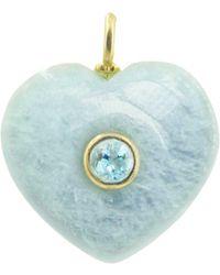 KAMARIA - Aquamarine Gemstone Pendant With Topaz - Lyst
