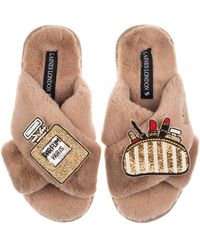 Laines London - Neutrals Classic Laines Slippers With Beauty Bag & Perfume Brooches - Lyst