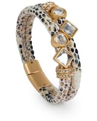 Saachi - Bling Charm Leather Scale Bracelet - Lyst