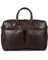 Hides Leather Co. - Handmade Leather Briefcase, Slim Laptop Messenger With Shoulder Strap - Lyst