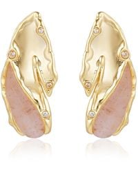 Rare Matters Jewelry - Strawberry Quartz Stud Earrings - Lyst
