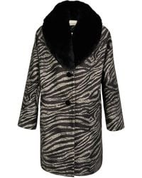 N'Onat - Zebra Chic Vegan Coat - Lyst