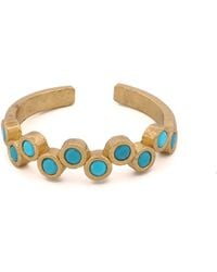 Ebru Jewelry - Stone & Zig Zag Stackable Adjustable Ring - Lyst