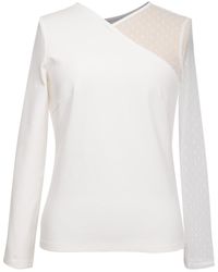Smart and Joy - Asymmetric Milano And Tulle Top - Lyst