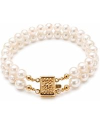 ORIGIN OF HEARTS - Lucia Bracelet – Double-Strand Freshwater Pearl Bracelet With Plated Clasp - Lyst