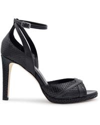 Elizee - Adriana Snakeskin Leather High Heel Sandal - Lyst