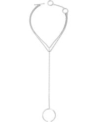 Lucy Quartermaine - Solid Sterling Skinny Drip Hand Chain With Topaz - Lyst