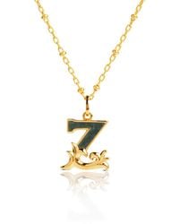 Kasun - Plated Z Initial Necklace With Marble - Lyst