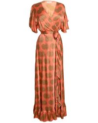 [et cetera] WOMAN - Fanciful Short Sleeve Wrap Dress – Silk - Lyst