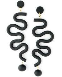 By Chavelli - Tube Squiggles Dangly Statement Earrings - Lyst