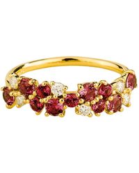 Juvetti - Starry Ruby & Diamond Cluster Ring - Lyst