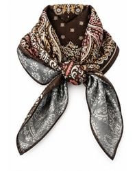 Luella Fashion - Silk Viscose Scarf Printed Patterns Chocolate - Lyst