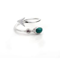 The Jewellery Store London - Adjustable Arrow Ring With And Moonstone - Lyst
