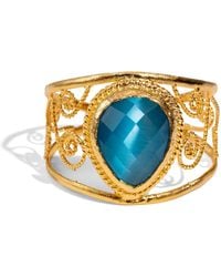 Ebru Jewelry - Vintage Cat Eye Chunky Cuff Bracelet - Lyst