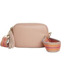 Betsy & Floss - Verona Crossbody Tassel Blush Bag With Orange Aztec Strap - Lyst