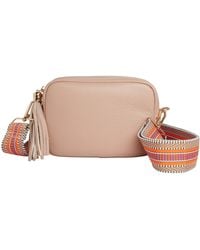 Betsy & Floss - Verona Crossbody Tassel Blush Bag With Orange Aztec Strap - Lyst