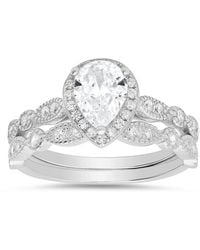 Kylie Harper - Pear Cut Diamond Cz Stackable Ring Set - Lyst