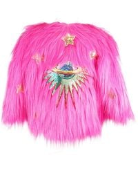 Jennafer Grace - Planet Queen Pink Faux Fur Jacket - Lyst