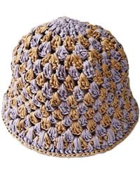 Springmoonatelier - Handmade-Lilac Raffia Bucket Hat - Lyst